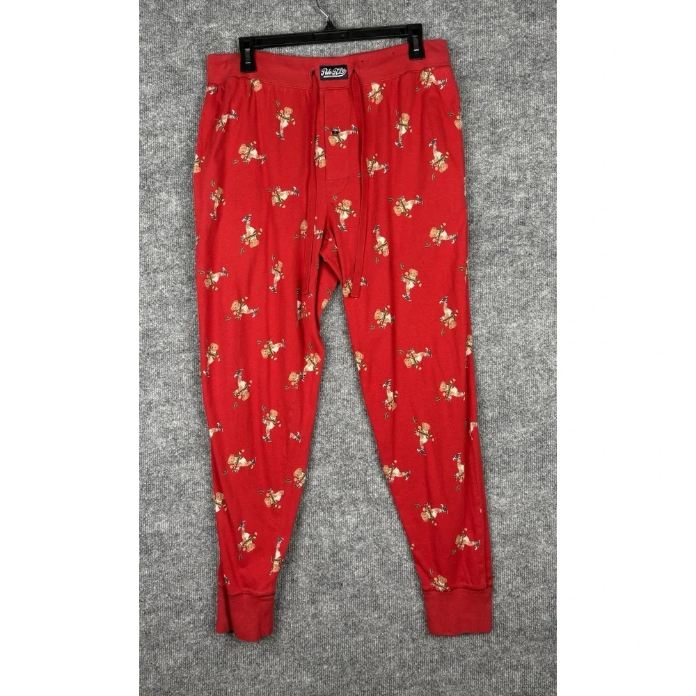 Polo Ralph Lauren Polo Bear Pajama Pants Mens L Red Football Sleep Lounge